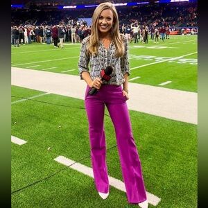 Theory Magenta Flare Pants